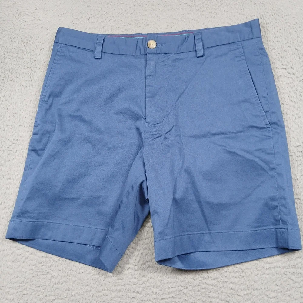 Southern Tide Flat Front Shorts Men's 32 Blue‎ Stretch Cotton Chino